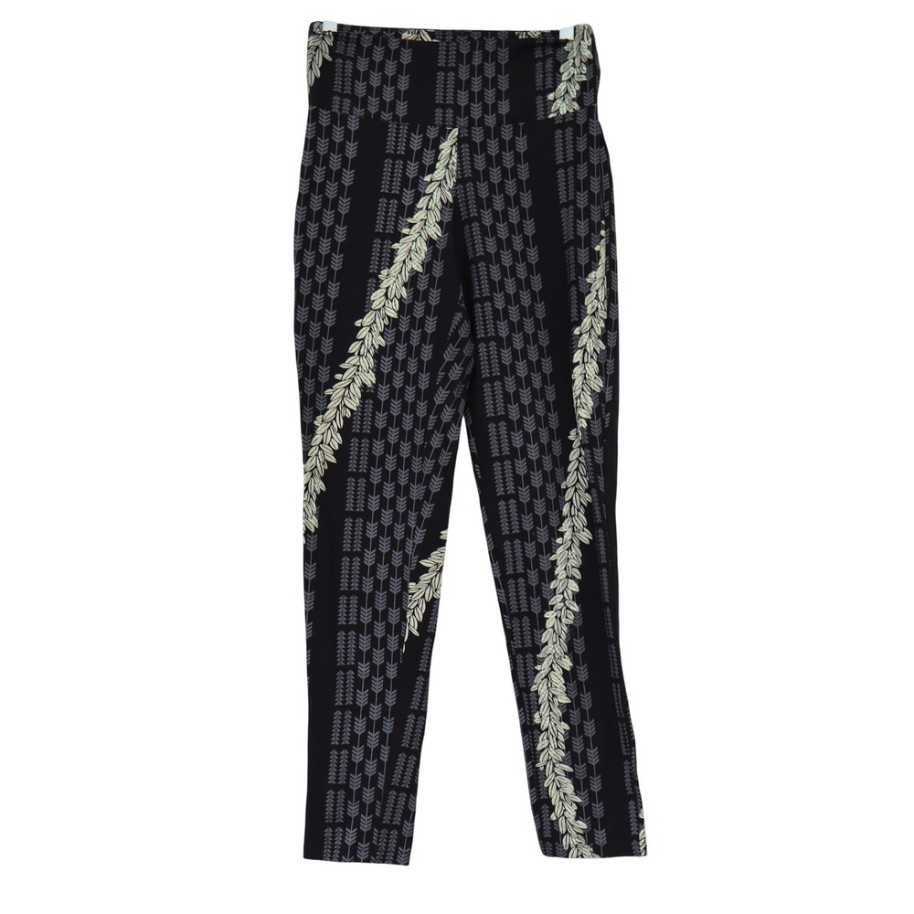 Dezigns By Kamohoalii Womens Black Grey Arrow Lei Print Leggings XS Hawaiian